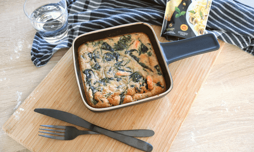 Clafoutis saumon épinards