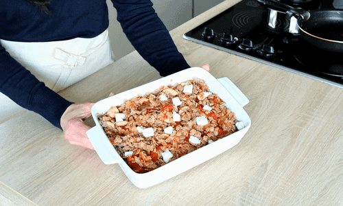 Gratin de crozets sarrasin aux champignons