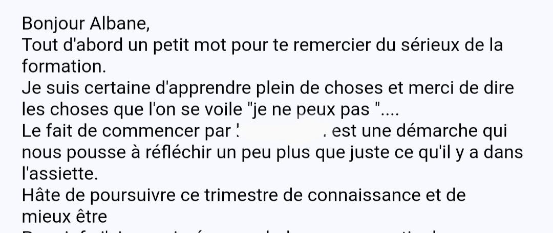Témoignage participante L'Étincelle